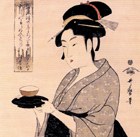 Disegno di una donna in abiti giapponesi tradizionali