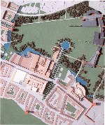 Una vista aerea del progetto per la riqualificazione dell'area Bertalia-Lazzaretto.