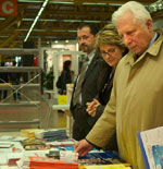 Pier Ugo Calzolari allo stand dell'Università di Bologna al ComPa