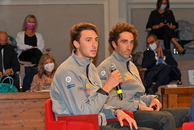 Umberto Molineris e Jacopo Plazzi Marzotto con il prof. Cavina - Foto Schiassi