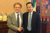 Il nuovo ambasciatore cinese in visita all'Alma Mater