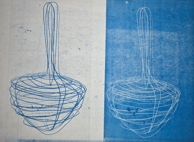 Senza titolo, inchiostro calcografico su carta, 35x50cm