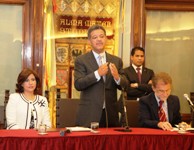 Leonel Antonio Fernández Reyna in visita all'Alma Mater