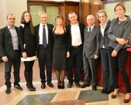 Nella foto da sinistra Gianfranco Pigliaru, Sara Santaniello, Salvatore Rinaldi, Margherita Maioli, Carlo Ventura, Alessandro Castagna, Vania Fontani, Claudia Cavallini