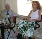 Il rettore Pier Ugo Calzolari e l'attrice Cinzia Leoni alla conferenza stampa del concerto in memoria di Luisa Fanti Melloni